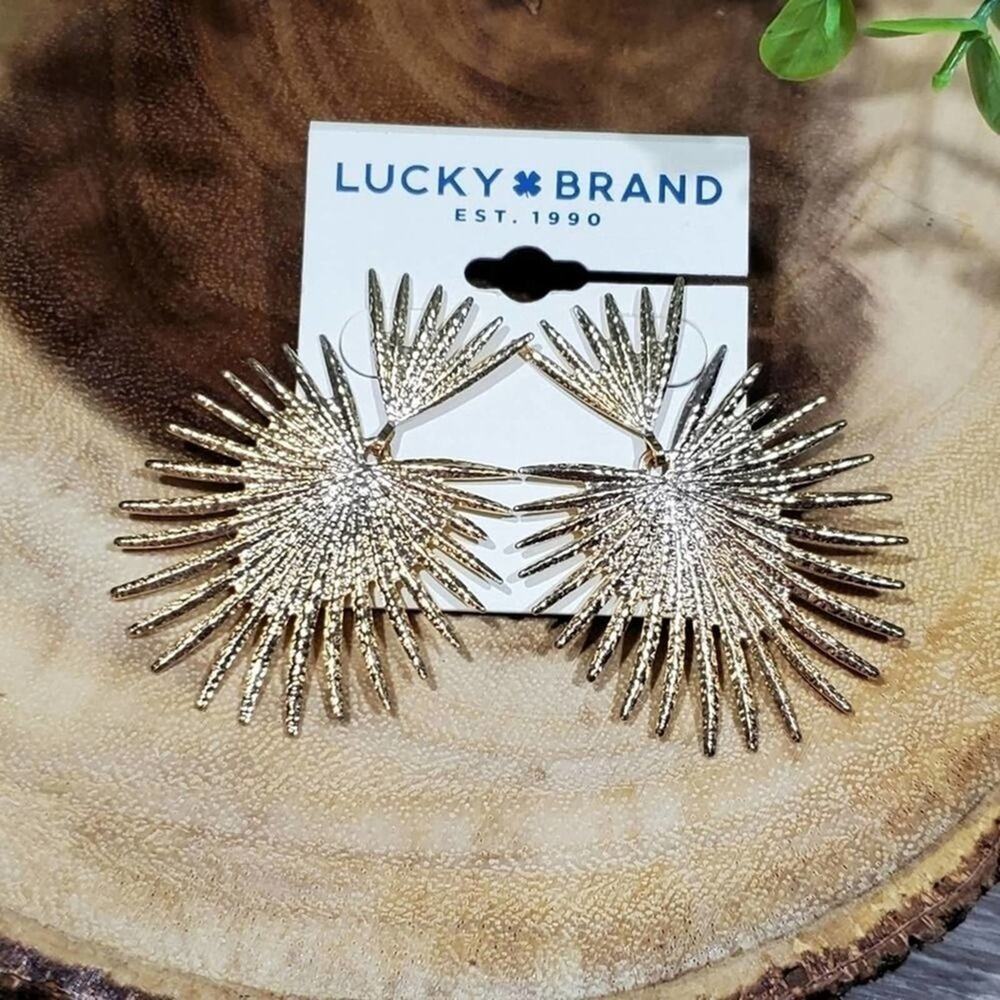 Lucky‎ brand gold tone fan earrings